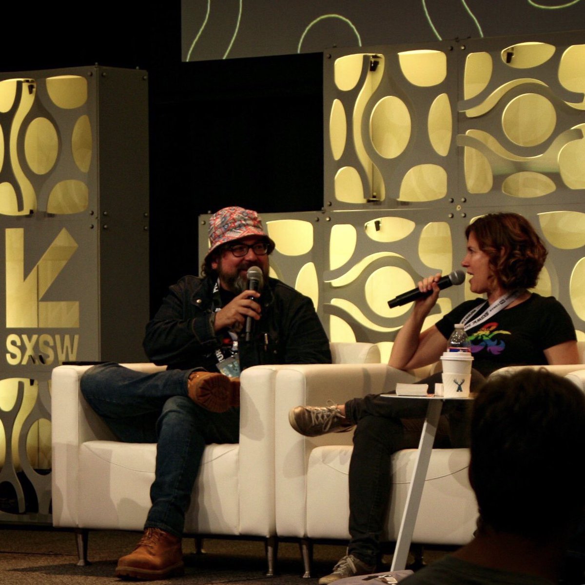 LeahHoyer's tweet photo. Hey @chrisprynoski , do you remember singing a duet at #sxsw2019 ? #photographicproof #islandsinthestream https://t.co/DeSpMKnG5w