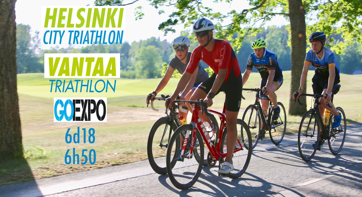 Vantaa Triathlon yhdessä Vantaan kestävyyskierroksen kanssa GO-Expo messuilla.

Löydät meidät myös Rudy Projectin osastolta, missä voit testata max watit Wattibikellä.

Huom! Vantaa- ja Hki City Triathlon maksuportaat vaihtuvat 17.3!