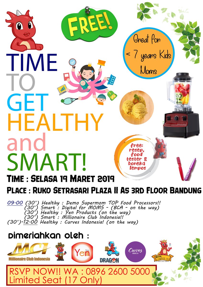 mrlempos's tweet photo. Gratis untuk ibu-ibu yang mau SEHAT dan PINTAR! #infobandung #infobdg #bandunginfo #eventgratis #eventbandung https://t.co/u28hgY1PzK