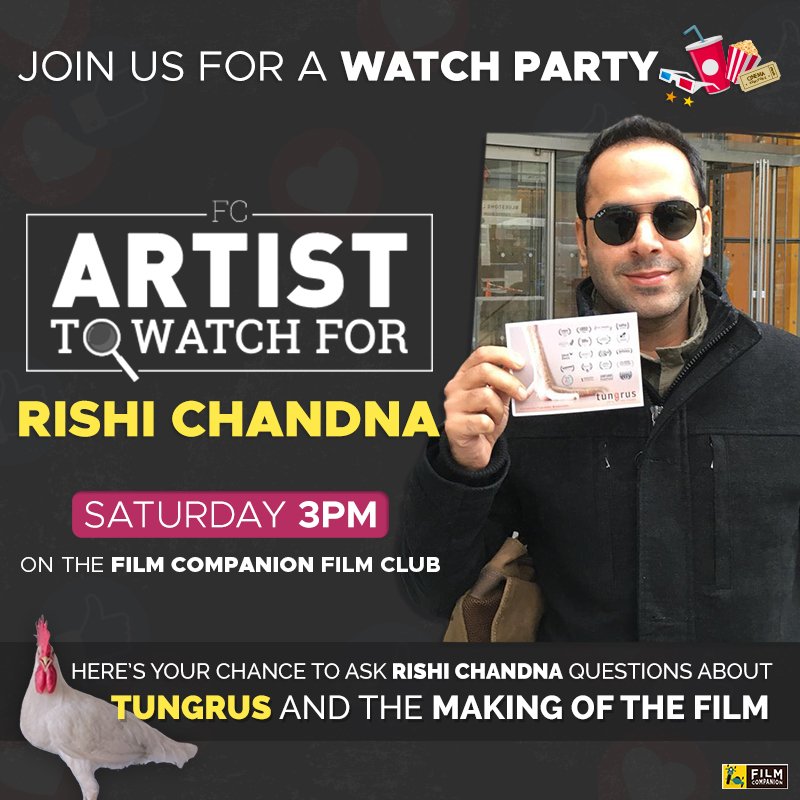 Join the Watch Party with FC’s Artist to Watch For <a href="/therishichandna/">Rishi Chandna</a> about his film #Tungrus at 3PM today on Facebook! Click here to request membership to the Film Companion Film Club: facebook.com/groups/FCFilmC…