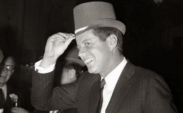 BeschlossDC's tweet photo. JFK on St. Patrick’s Day 1960, suspending his personal rule not to be photographed wearing a hat:                                     #AP https://t.co/axuiUHAc5P