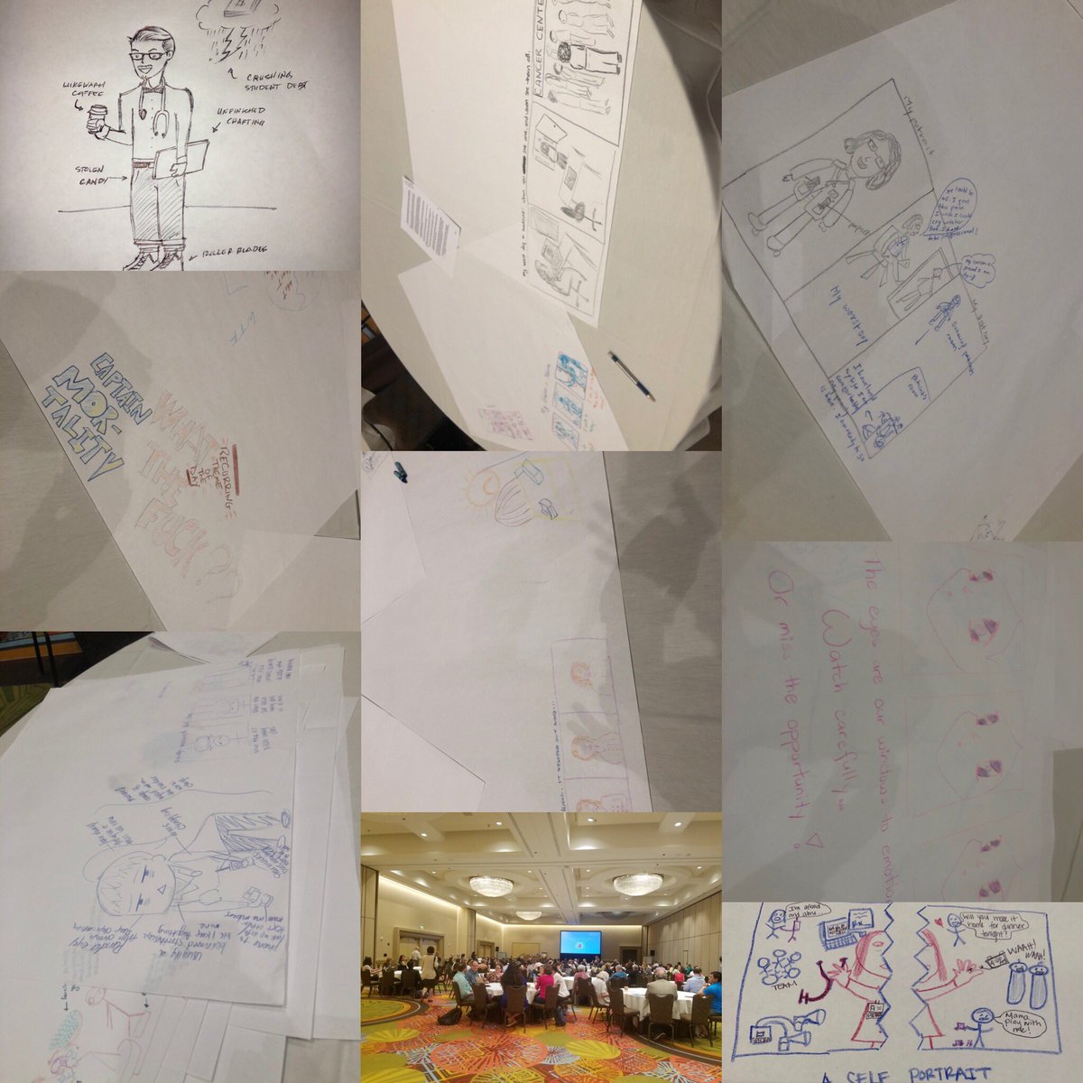 Still awestruck by how much moving work was generated in such a small amount of time by participants at the #graphicmedicine talk yesterday.... wish I could capture it all in photos for you!!! #hpm19