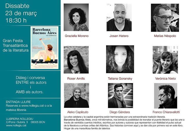 roseramills's tweet photo. Fiesta! El 23 presentamos #OnceMilKilómetros (@Trampaediciones) en @Nollegiu junto a @GraziellaMore @VNietoFoco @jebluss @MatiasNespolo @tatianagoransky @planetalem @Diegandara #JosanHatero https://t.co/dI2LpKvcTA