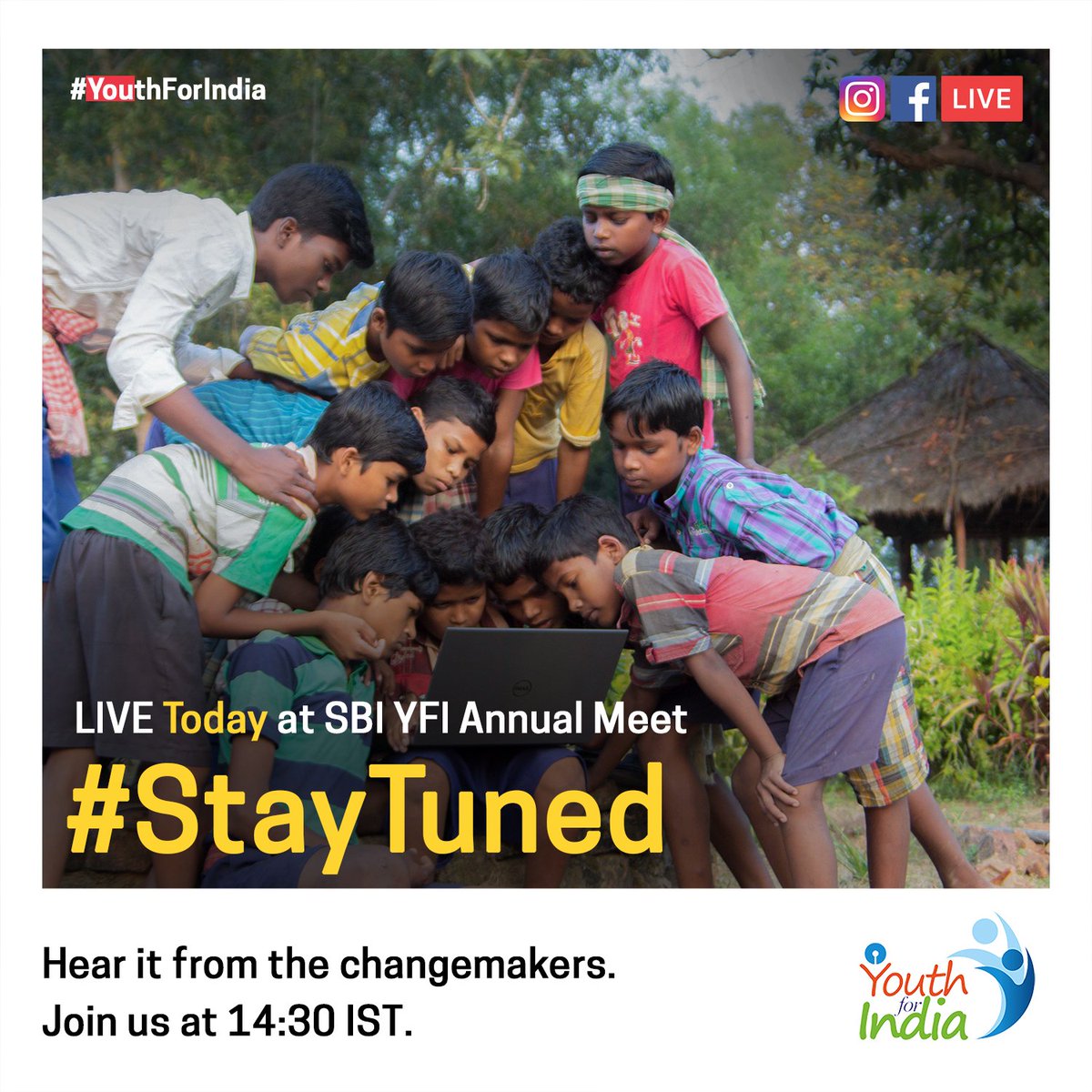 sbi_yfi's tweet image. Excited to listen to the stories of our fellows? #TuneInto SBI #YouthForIndia #AnnualMeet as we go LIVE and watch the emotions, stories, and experiences first hand. 
We invite you to join us at 14:30 IST, Today on Facebook.