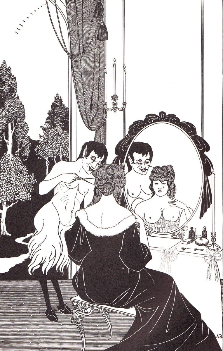 vintagerotica1's tweet photo. #March16 #rememebring #AubreyBeardsley #English #illustrator #author #drawing #vintage #illustration #art #Satyr #Coiffeur #1890s https://t.co/Q1zZv9HMT2