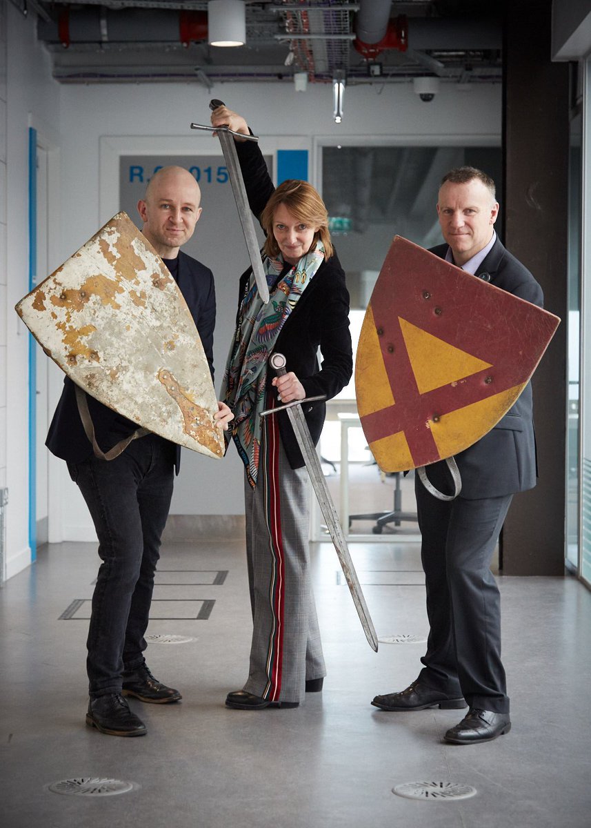susan_scurlock's tweet photo. There are days, and there are days!! Many thanks to @filmcityglasgow and @sigmafilms for #propsforprizes for our #STATWARRIORS at the launch of @Statwars_ we just couldn't resist! @ScotEngineering @dmorrisonedu @skillsdevscot @GillianDoc @Ivan_McKee https://t.co/0cIAdQixfC
