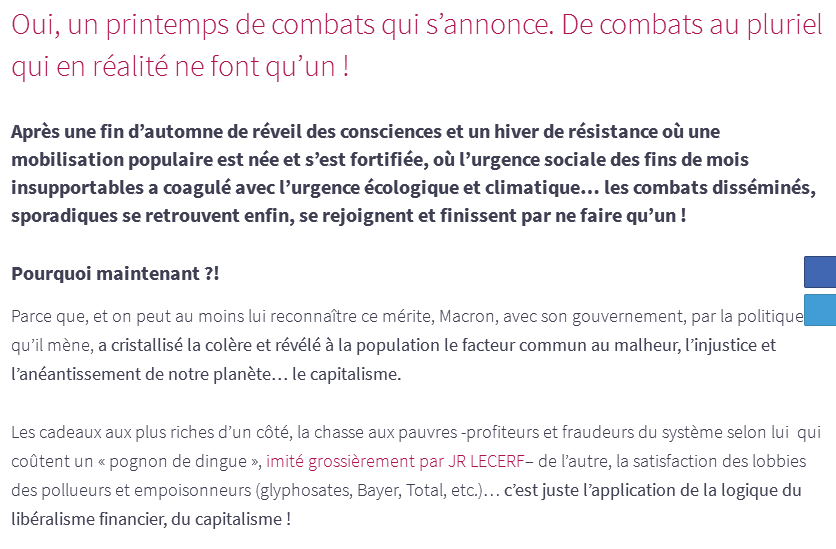 pauvreencolere's tweet photo. #finDuMonde/#fineDuMois même #combat!
;)
#acte18
#MarchePourLeClimat
#MarcheDuSiecle
#LUTTEZ
#LUTTE sociale
#MacronDemission
#hollande/#PS/#sarko/#lr en #prison=#traitre au intérêt d’état=#Alstom/#guerre #Libye,#codetravail #cassé
Un printemps de combat ! https://t.co/hmYTKeqSX4 https://t.co/w08WK090py
