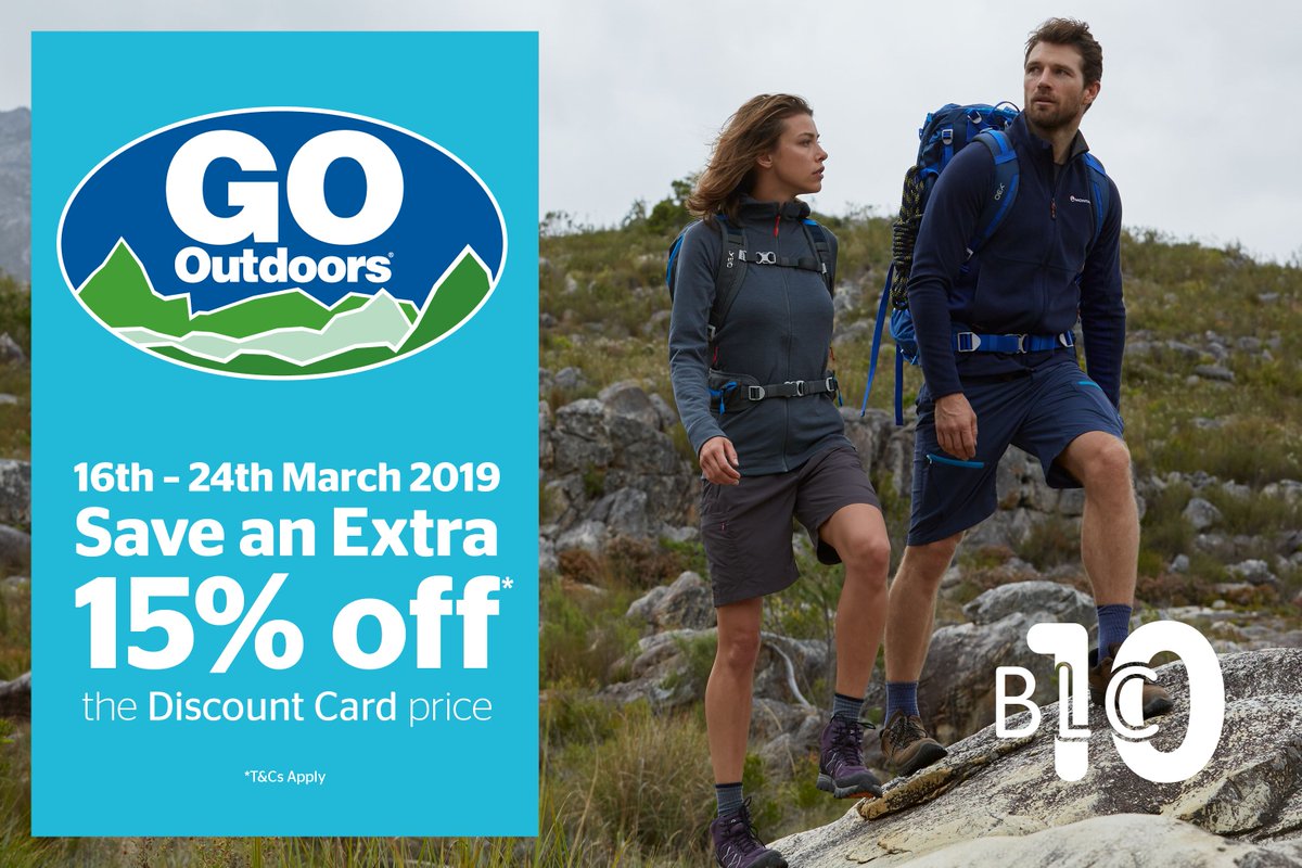 bluelightcard's tweet photo. To celebrate BLC10 our partners at @GOoutdoors have increased discounts for members to 15% from the 16th-25th March, both in store and online!
#blc10 https://t.co/LxDlQYgQu7