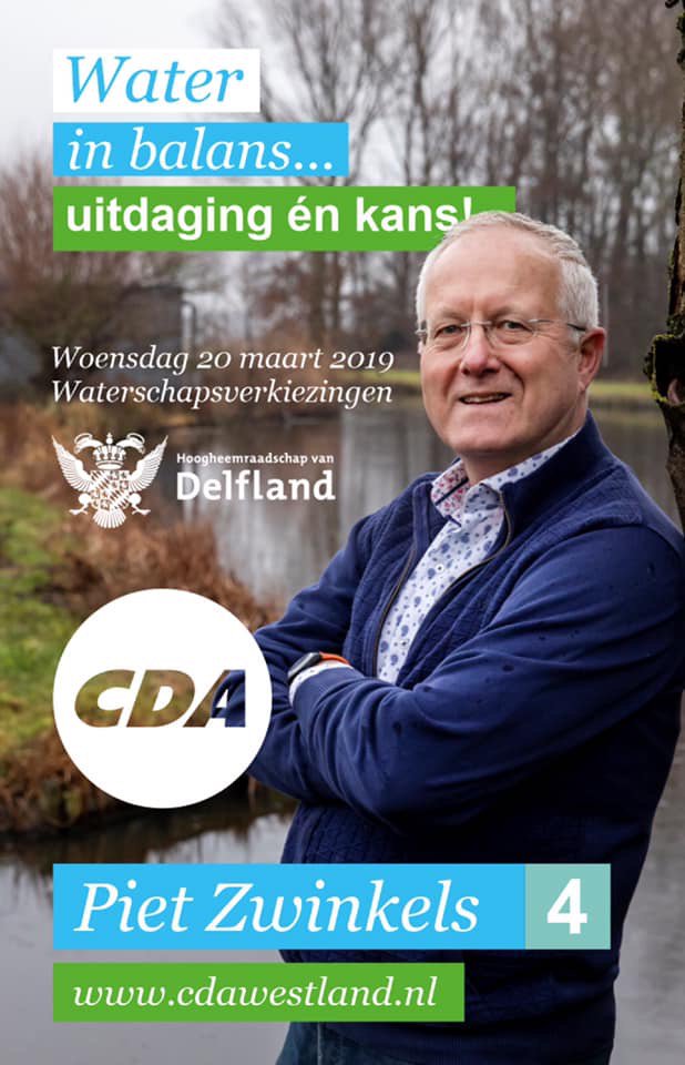 Stem op Piet Zwinkels voor het HH Delfland, lijst 4 nr 4. voor een sterk Westlands geluid ! <a href="/cdadelfland/">CDA Delfland</a> <a href="/zwinpack/">Piet Zwinkels</a>. #waterschapsverkiezingen #Delfland