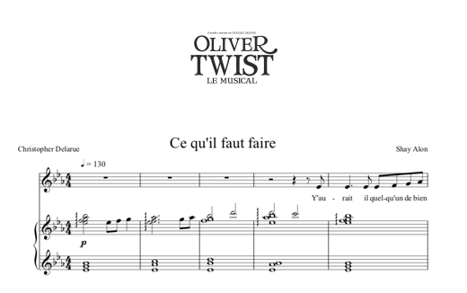 Ami•e•s musicien•ne•s, nous sommes heureux de vous annoncer que les partitions piano-voix du spectacle sont désormais disponibles sur le site de <a href="/melopartitions/">Planète Partitions</a> à l'adresse : planetepartitions.com/fr/8738_oliver…
A votre tour d'interpréter ces chansons.