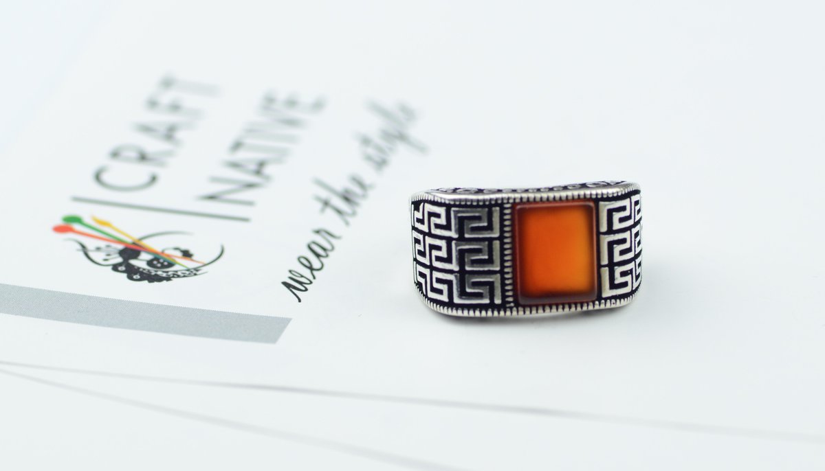 craft_native's tweet image. Mens Vintage Orange Aqeeq Ring Agate Sterling Silver 925 Ring
The ring showcases an elegant design with unique Beautiful Orange Aqeeq stone. 
#agate #menswear #Stylish #rings
#onyx #aqeeq #Trending #timeless
#artisanmade #artisan #sterlingsilver #Gemstone #gemstonejewelry #forhim