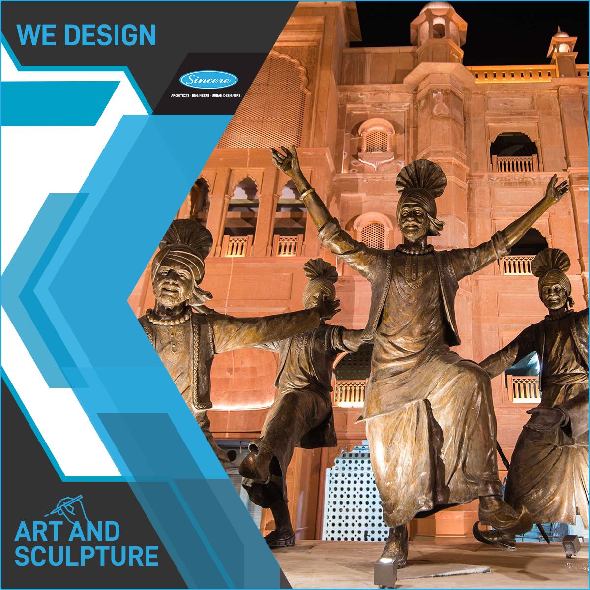 SincereArch's tweet photo. Beautiful sculptures of #bhangra dancers by #SincereArchitects at #HeritageCity, #Amritsar, add rhythm, gracefulness, and joy in the city making it even more exquisite than before.

#India #Design #ABDesigns #AnoopBartariaDesigns #ArtsAndSculpture https://t.co/OlLeTMZzg7