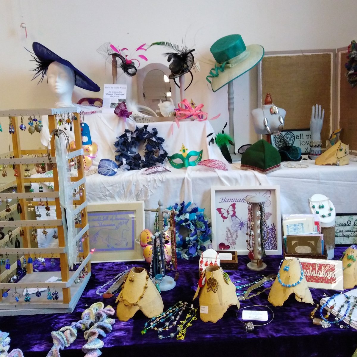 lealakw's tweet photo. First craft fair of the year. #fascinators #hats #papercutcards #craftfair #jewellery #beenbusy #craft https://t.co/dp7rN85O40