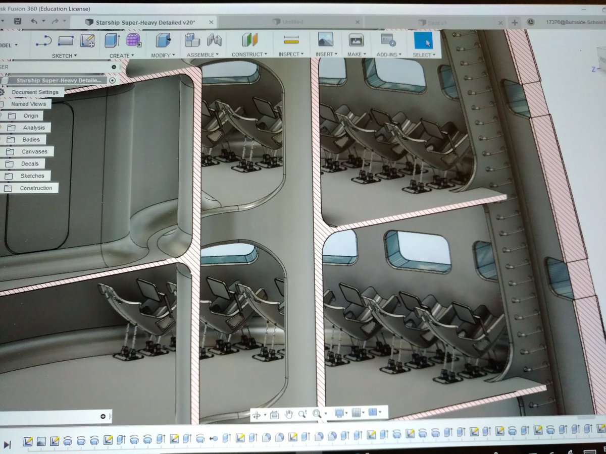 Adding seats 

#space #SpaceX #Mars #starship