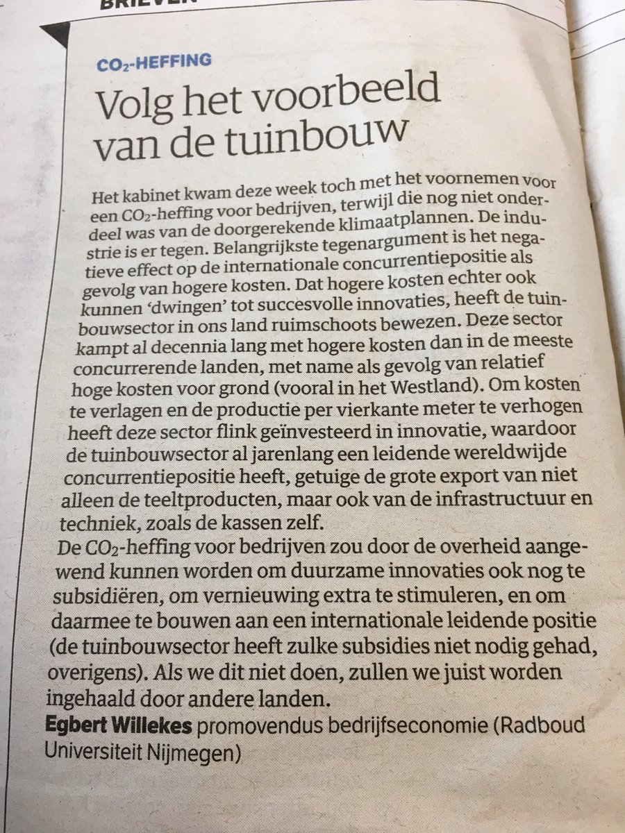 Helemaal eens! #volghetvoorbeeldvandetuinbouw