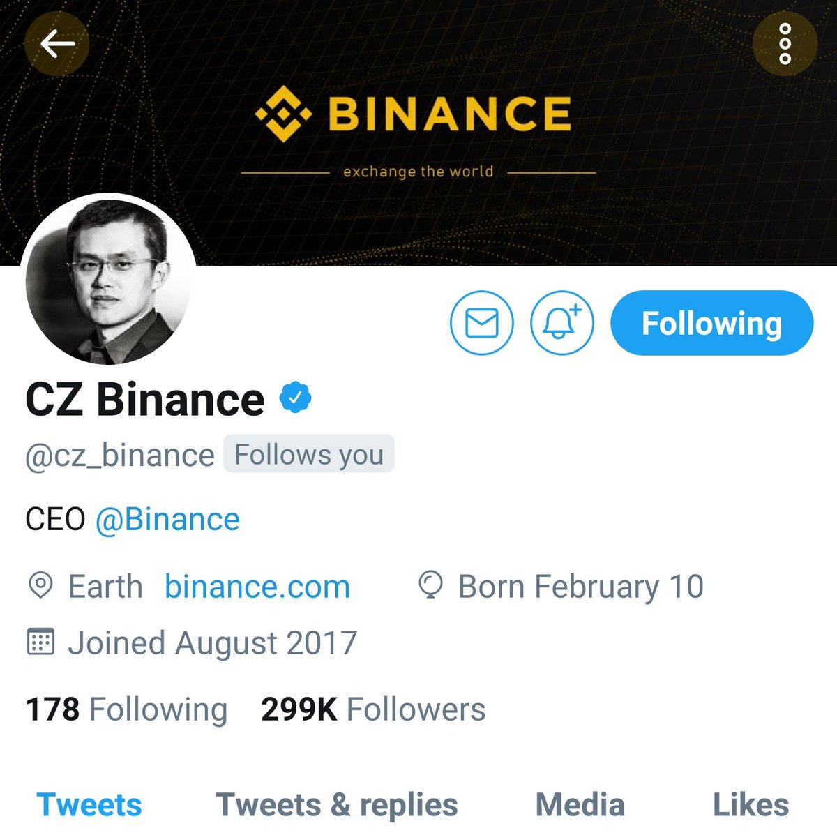coinmamba's tweet photo. Achievement unlocked. Thanks @cz_binance https://t.co/Z9Tg2hRoD5