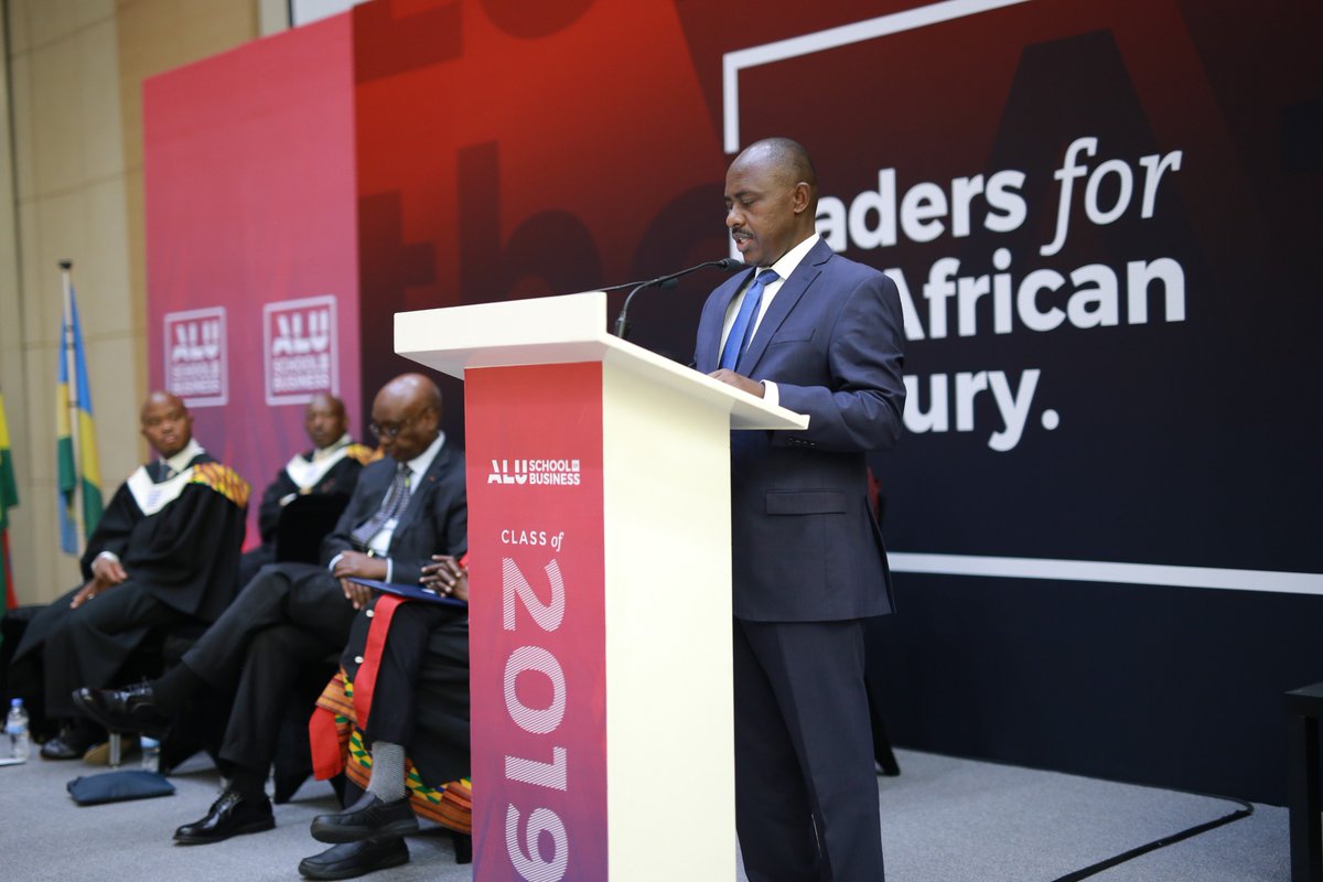 alubusiness's tweet photo. "The government of Rwanda congratulates you and we express our gratitude to founders, faculty, staff and students who brought this business school to live", Eugene Mutimura, Minister of Education, Republic of Rwanda @Rwanda_Edu #ClassOf2019 #ALUSB19 https://t.co/HhiUDaMzfo