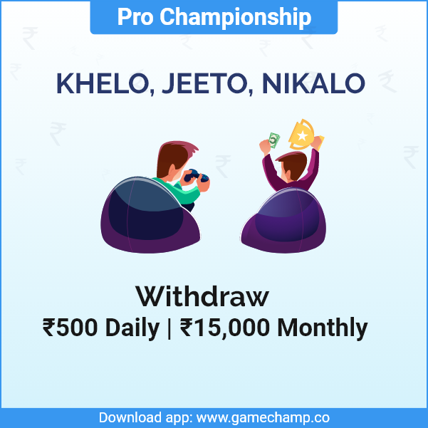 GamechampApp's tweet photo. 👉Pro Championships are live👈 

🤩Join to Play, Win &amp; Withdraw upto ₹500 every day &amp; ₹15,000 every month.🤑

🤩Yesss!!!! You heard it right! 🤩

PLAY NOW🎮

#PlayGameChamp #GameChampApp #ProChampionships #PlayNow #MobileGames https://t.co/0Ezl7Rw6pi