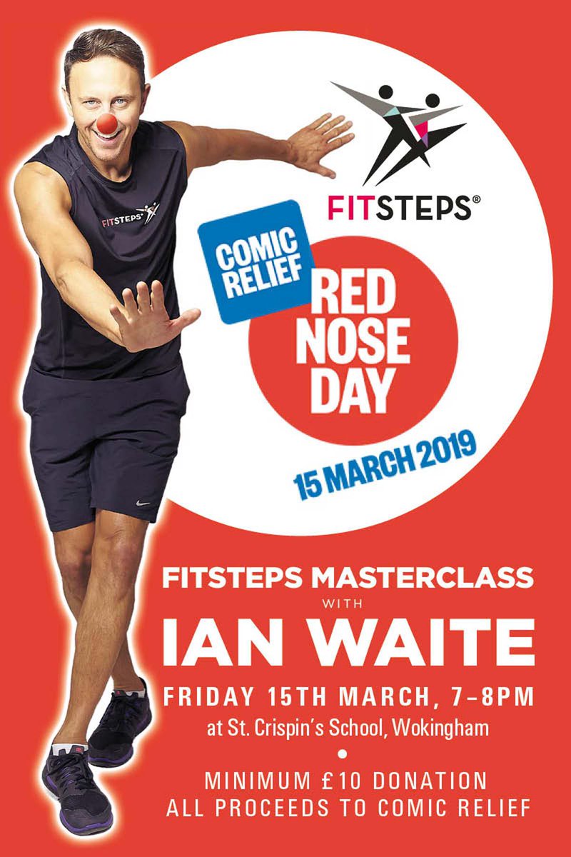 ianwaite's tweet photo. Didn’t we have an amazing time last night. Raising money for @comicrelief 🔴 #RedNoseDay with a @Fit_Steps class at St Crispin’s School Wokingham. Thanks to everyone’s generosity we raised £1️⃣5️⃣0️⃣0️⃣! THANK YOU THANK YOU THANK YOU This will go a long way WELL DONE!! 👊🏼🙌🏼👏🏼👍🏼😘👯‍♀️ https://t.co/xjKXHfTjZ0