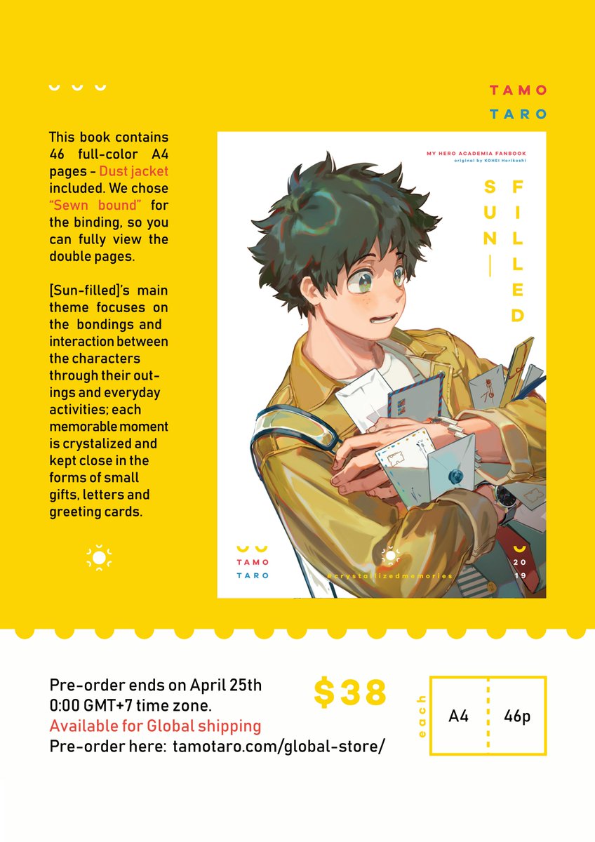 PRE-ORDER My hero academia Fanbook: [Sun-filled: crystalizedmemories] set, pre-order from March 16 to April 25: https://t.co/463IfcaD9A
RETWEET for GIVE AWAY (end at 10:00pm GMT+7 Mar18), giveaway rules down in comment
#MyHeroAcademia #BokunoHeroAcademia #MHA #BNHA 