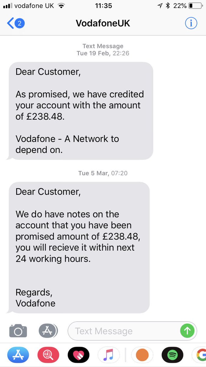 claire white (@clairewmidwife) on Twitter photo It would appear that <a href="/VodafoneUK/">Vodafone UK</a>โs promises count for nothing. Had to chase them again to credit what they owe me only to be told they made a mistake and wonโt be paying. However, will offer ยฃ40 as a goodwill gesture!!! ๐ก๐ก๐ก๐ก#areyoujoking #worstcustomerserviceever It would appear that <a href="/VodafoneUK/">Vodafone UK</a>โs promises count for nothing. Had to chase them again to credit what they owe me only to be told they made a mistake and wonโt be paying. However, will offer ยฃ40 as a goodwill gesture!!! ๐ก๐ก๐ก๐ก#areyoujoking #worstcustomerserviceever