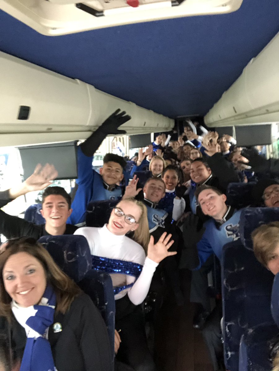 srhsband's tweet photo. On the bus heading to the NYC St. Patrick’s Day Parade!! #sebnyc19 #nycstpatricksdayparade #striveforthehighest @IRCSchools @SRHS_SHARKS https://t.co/D3SEBCD57O