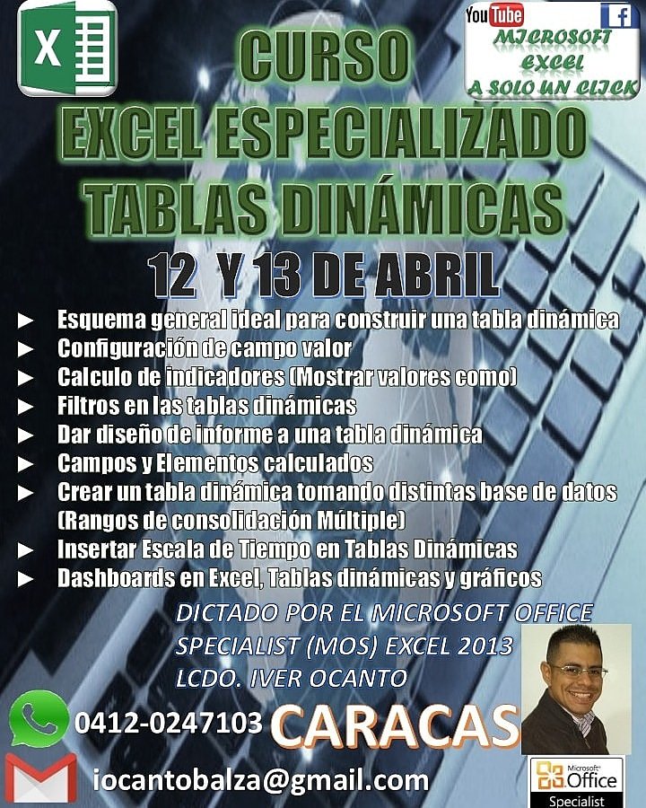 Iver_Ocanto's tweet image. Próximo Curso Especializado en Tablas Dinámicas al que no puedes dejar de asistir si buscas profundizar el uso de esta maravillosa herramienta que Excel nos ofrece.

#tablasdinamicas #cursoexcel #exceliverocanto #excelcaracas #cursodeexcel #Microsoft