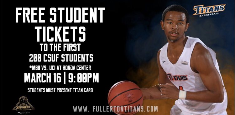 We will be giving away 200 STUDENT TICKETS tonight!! Make sure you’re there for the Championship Game! 

Free Student Ticket Pick-up will be at Will Call when doors open at 8:00pm 
#BigWestTournament2019 #TusksUp