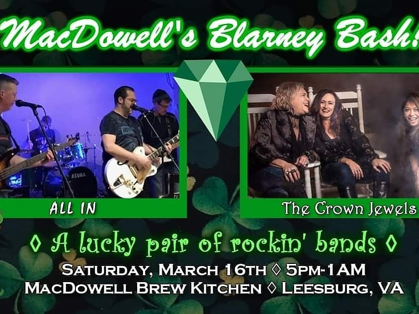 MacDowell's (@macdowellbrew) on Twitter photo Top O' the Weekend to you! ๐ฎ๐ช๐
Saturday night is #BlarneyBash! Featuring a lucky pair of great bands: #ALLIn๐ธ (6pm) & #TheCrownJewels ๐ค (9pm)! #Irish food & drinks specials all weekend long! ๐๐บ๐ฎ๐ช๐๐บ๐ฎ๐ช๐
.
#StPatricksWeekend #StPatricksDay #Leesburg #LoveLoudoun <a href="/TheLDBA/">Downtown Leesburg</a> Top O' the Weekend to you! ๐ฎ๐ช๐
Saturday night is #BlarneyBash! Featuring a lucky pair of great bands: #ALLIn๐ธ (6pm) & #TheCrownJewels ๐ค (9pm)! #Irish food & drinks specials all weekend long! ๐๐บ๐ฎ๐ช๐๐บ๐ฎ๐ช๐
.
#StPatricksWeekend #StPatricksDay #Leesburg #LoveLoudoun <a href="/TheLDBA/">Downtown Leesburg</a>