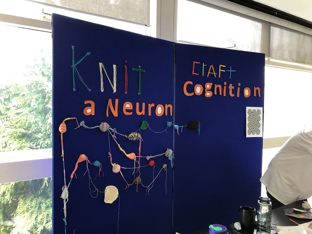 dr_emmaclaire's tweet photo. Its Knit A Neuron day!! I’m at #sotsef for @SotonPsych talking all things Psychology #KnitANeuron #CraftCognition https://t.co/bt9lrEyEsb