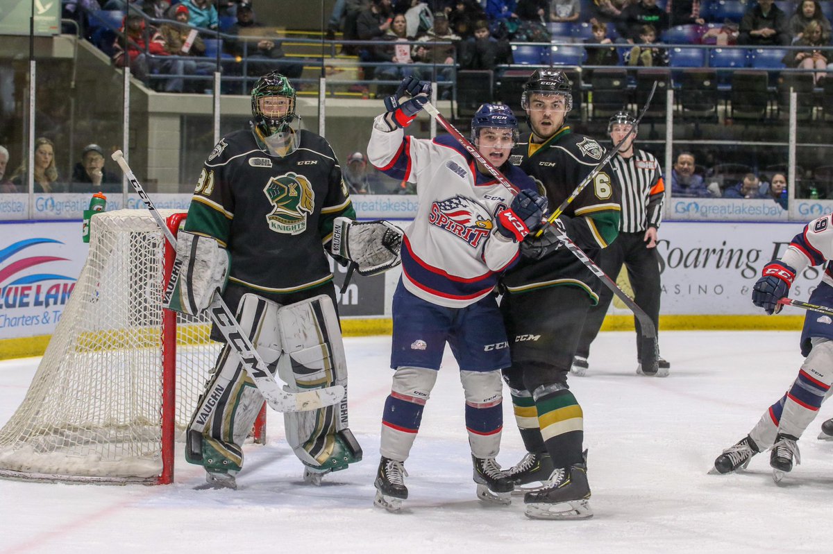 SpiritHockey's tweet photo. #SpiritNation we need you down at The Dow for this one!

A #SpiritVictory means the #Spirit clinch first place in the Western Conference. 

🎟️To purchase tickets ⤵️
📞989-497-7747
🏣5789 State Street open 11:00-4:00PM
💻https://t.co/nqvfHPkfwU
🍻: $2 Beer, Hot Dogs, Pop 5:30-7PM https://t.co/nr5yPrJY33