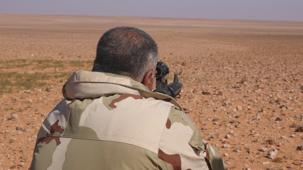 SyrianFree_Army's tweet photo. The @MaghaweirThowra conducted small arms training to enhance their effectiveness as a security force which keeps the 55K safe from #Daesh.
#Altanf #Syria #Rukban #DefetDaesh https://t.co/HHUOrUezh8