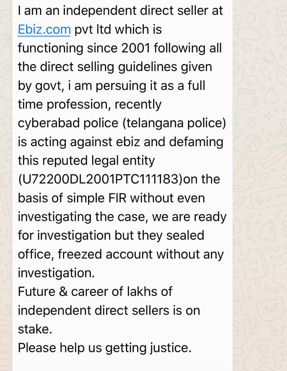 GovindY85571642's tweet photo. Telangana Police please investigate https://t.co/MJQskmsaZi pvt ltd but do not damage!
#justiceforebiz https://t.co/c6aSgXea37