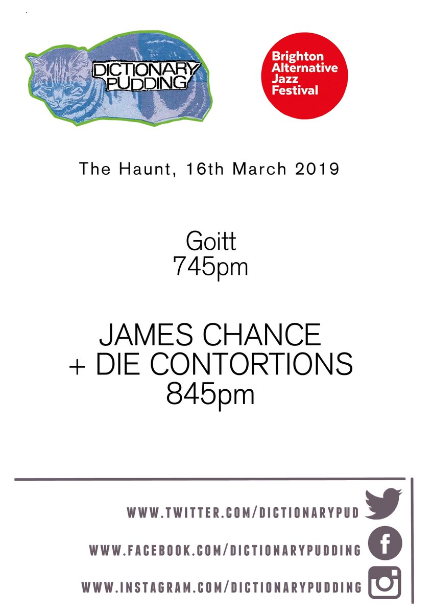 times for JAMES CHANCE in BRIGHTON tonight! *ignore previously posted times*  tickets still available here: facebook.com/events/6268282… <a href="/BrightonAltJazz/">BrightonAltJazzFest</a> <a href="/residentmusic/">resident</a> <a href="/HauntLive/">Haunt Live</a>