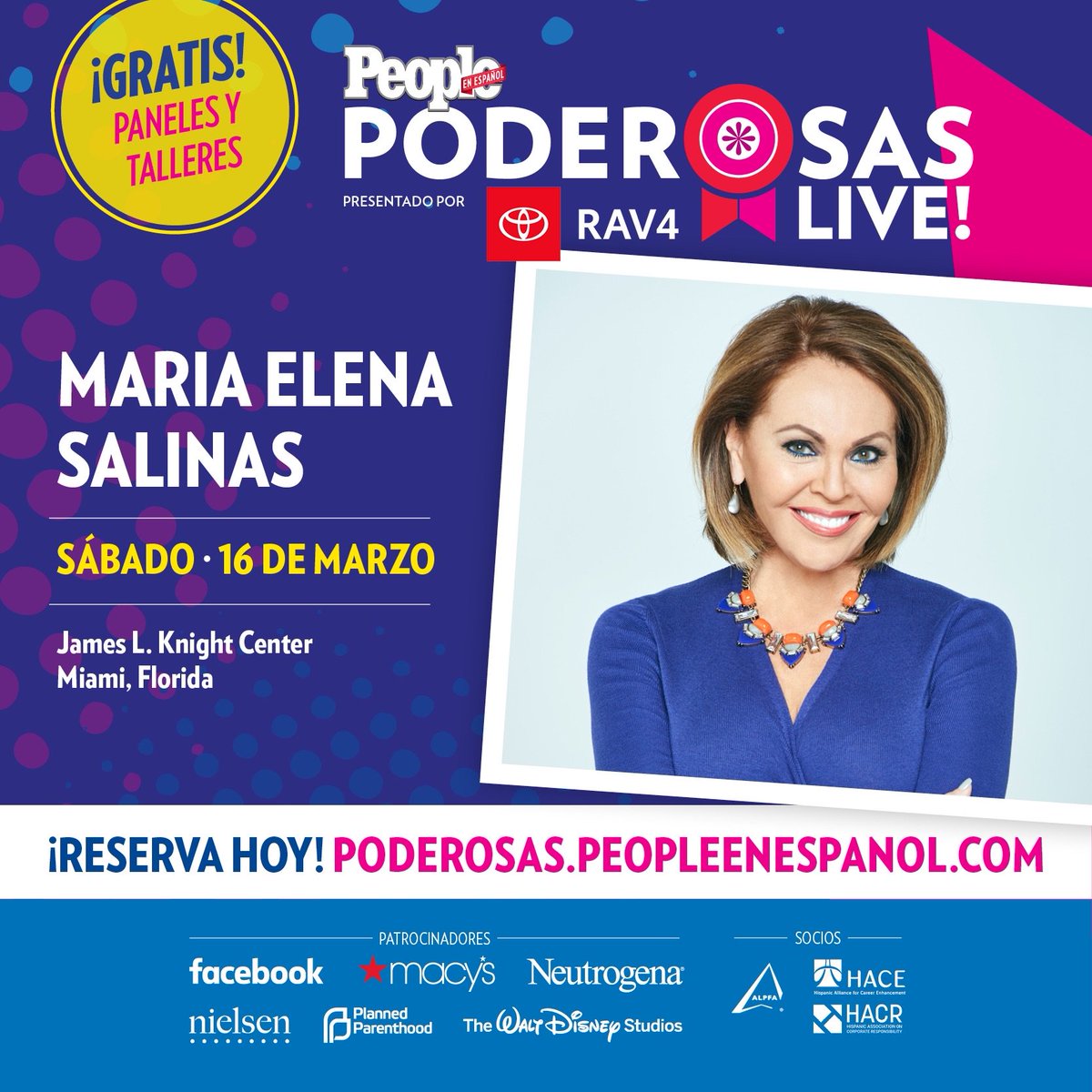 MariaESalinas's tweet image. Si están en Miami hoy les invito a que no se pierdan Poderosas Live en el James L Knight Center a partir de las 11:00am a las 6:00pm. El evento es gratis. #25poderosas @peopleenespanol
