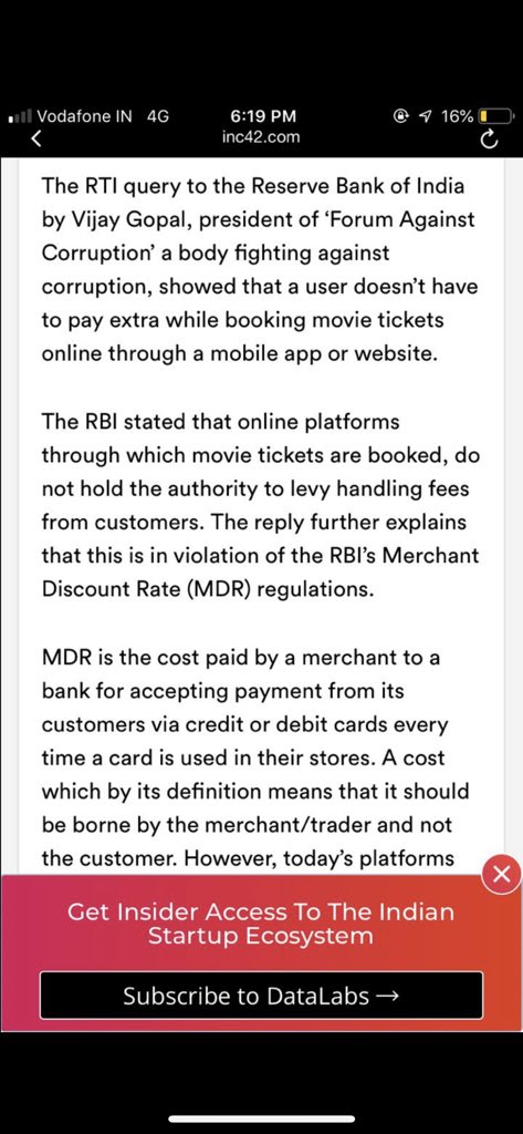 tejas_vp's tweet photo. @RBI @bookmyshow @_PVRCinemas @fafsters BMS levying Internet handling fees is a way of fooling the online app users illegally #bmsfoolingindians https://t.co/Dpg1w4WaTa