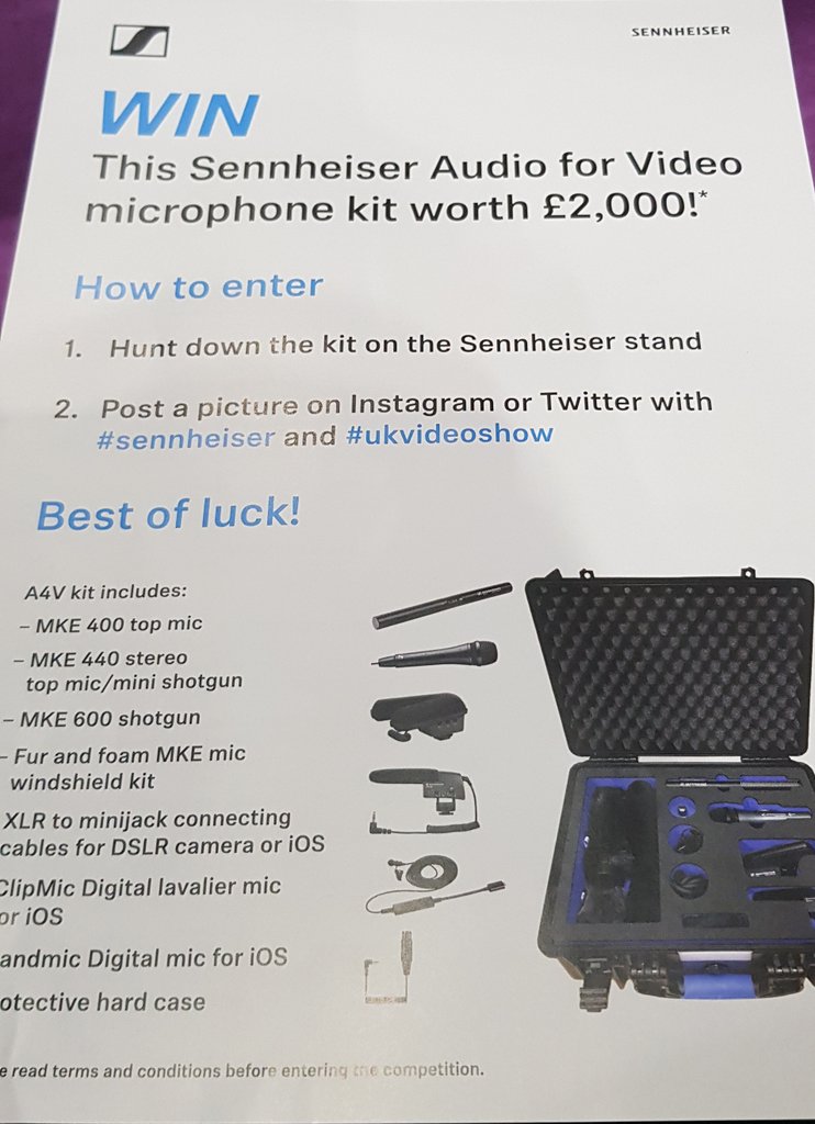 Jaynedavids's tweet image. Worth a try - off to find the #sennheiser mic kit #UKVideoShow 🤞