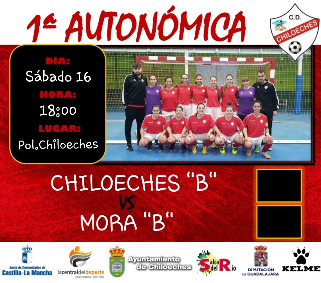 HOY ES DIA DE PARTIDOS EN EL POLIDEPORTIVO DE CHILOECHES!!!

🏆 1a DIVISIÓN AAFS 
🆚️ <a href="/PubDuendeFS/">F.Sala Pub Duende</a> 
🕛 16:15h

🏆 1a AUTONÓMICA FEM 
🆚️ <a href="/MoraFutbolSala/">Mora F.S.F</a> "B"
🕛 18:00h

#vamoschilo #unpueblounailusion