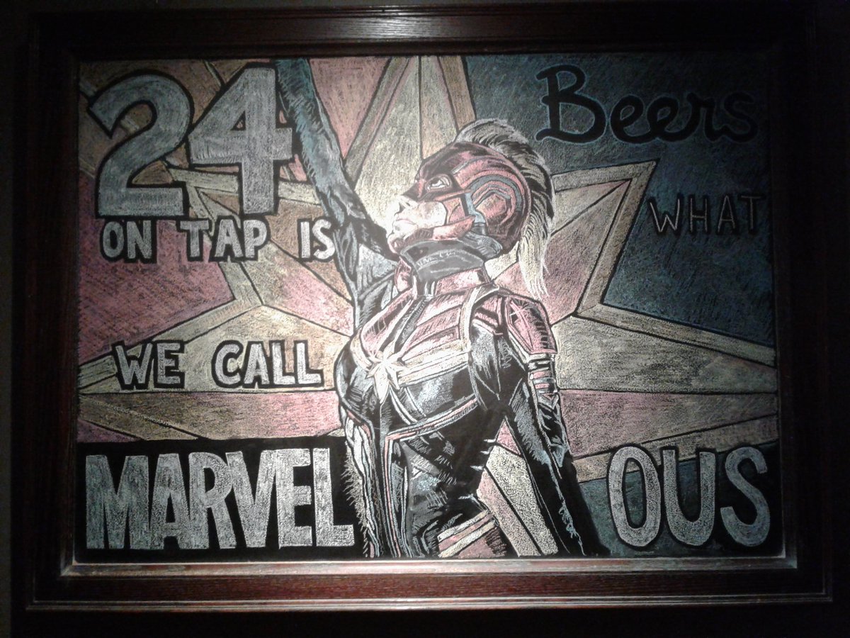 New chalkboard for The Bungalow. 
#thebungalow 
#ldnont 
#Marvel 
#marvelous
#CaptainMarvel