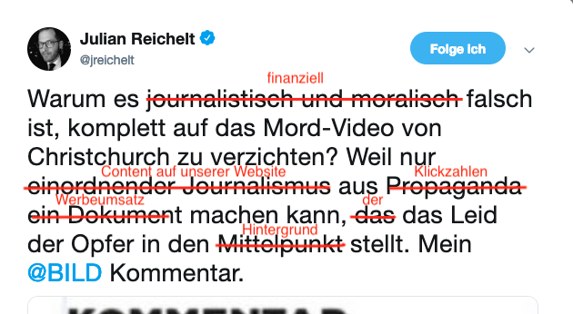 Was Julian Reichelt eigentlich sagen wollte...