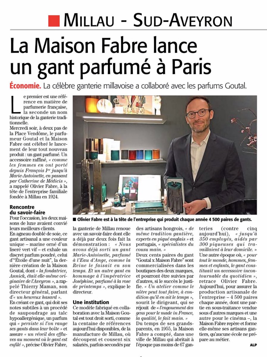 Je suis très fier des hommes et des femmes qui travaillent tous les jours dans le cuir et la ganterie à Millau et en Aveyron! Bravo et merci à vous! #patrimoine #vivant <a href="/labelepv/">Label EPV</a> <a href="/polecuiraveyron/">polecuiraveyron</a> @CNC_France <a href="/maisonfabre/">Maison Fabre</a> <a href="/PhilippeHuppe/">Philippe HUPPE ✒️</a> <a href="/arnaudviala/">Arnaud Viala</a> <a href="/CTCGroupe/">CTC Groupe</a>