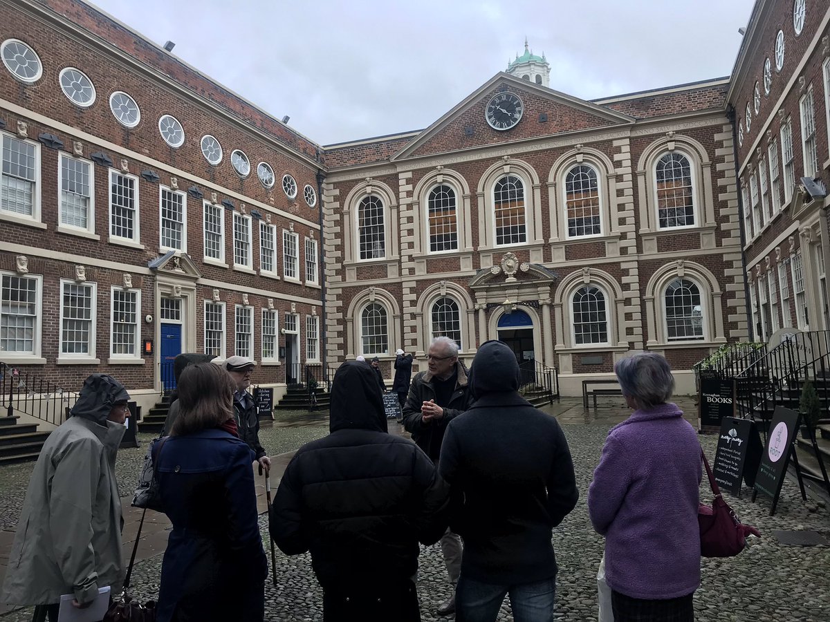 Our neighbours have braved the wind and rain to enjoy a guided tour of @theBluecoat