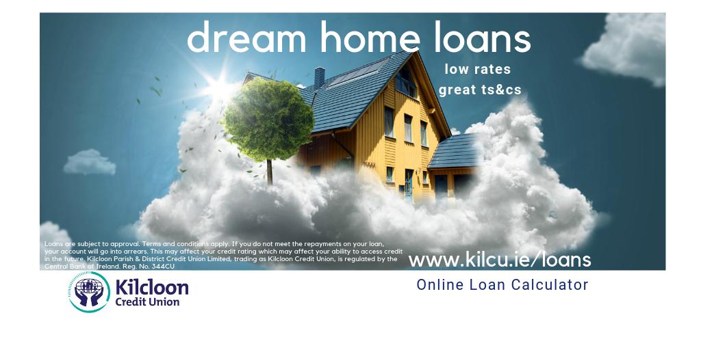 KilcloonCU's tweet image. Low rates &amp;amp; great terms on home loans - 98% approval rate!

Check out what your repayments might be with our online calculator kilcu.ie/calculator  
#Loans #Home Loans #LocalLoans