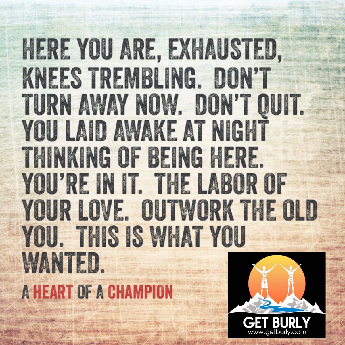 getburly's tweet photo. Go all out! Show up! Show out! You’re excuses aren’t strong enough here! They aren’t allowed in the Get Burly hurt locker.  You are ready.  
#herewego #tall #ready #hurt #locker #warrior #dreamer #commitment #optoutside #everWanted #legend #weapon #strong #cantstop #wontstop https://t.co/058bqEwZER