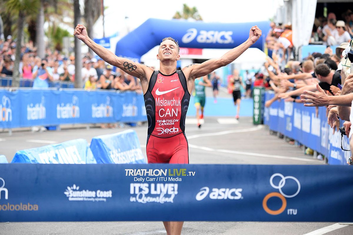 TriathlonCanada's tweet photo. Dreams do come true! @Mislawchuk wins first World Cup triathlon race of his career in Mooloolaba! 🥇🇨🇦💪🏻👊🏻
Race Report: https://t.co/H3RtY4WKsY https://t.co/z7hxlhiZXb