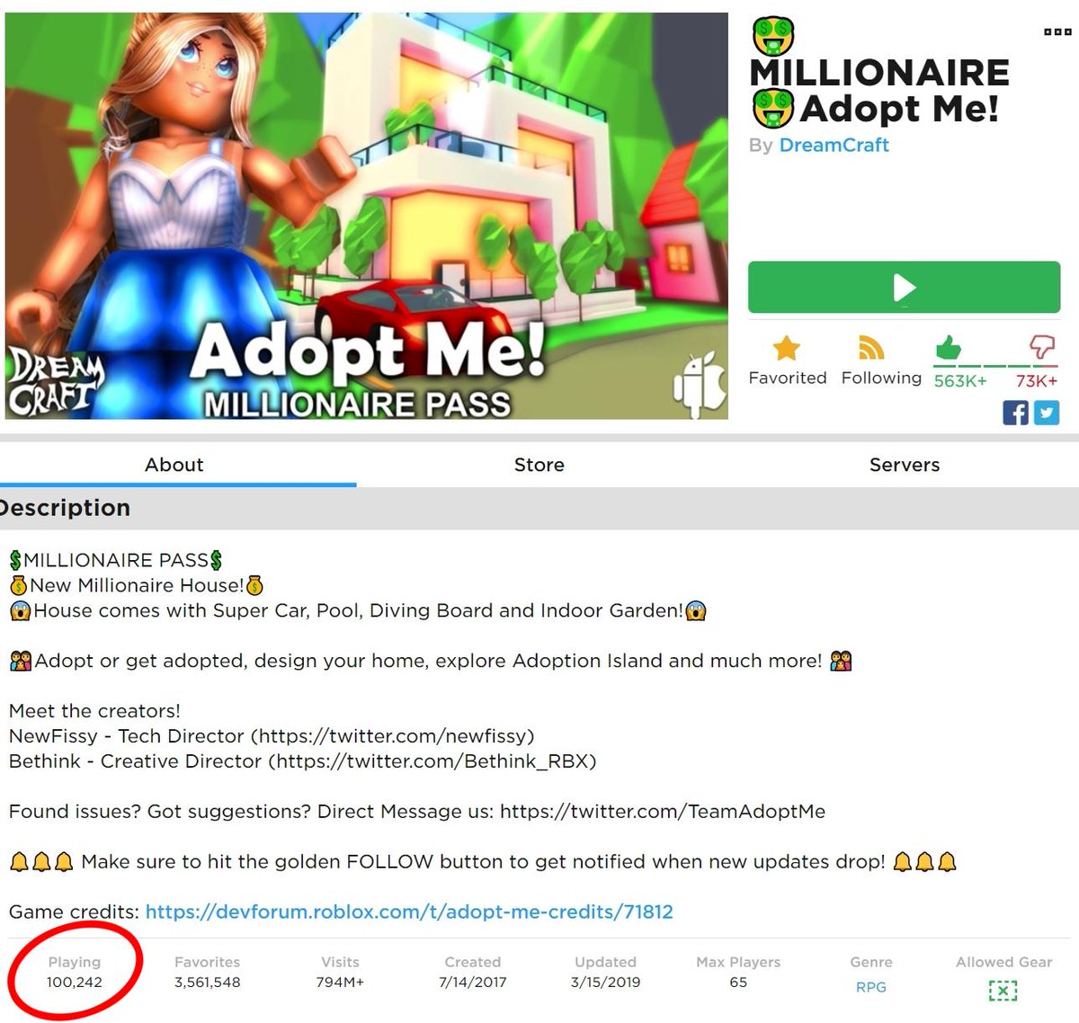 Bethink On Twitter Whoop Whoop Adopt Me Just Hit 100 000 Concurrent Players For The First Time Newfissy Roblox Robloxdev - topics matching all 7 new adopt me codes 2019 roblox adopt