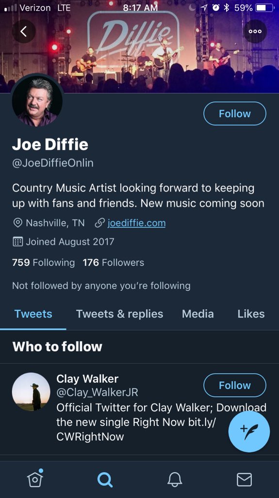 @JoeDiffieOnline @JoeDiff06538539 This one followed me yesterday