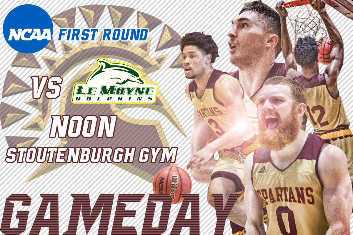 NCAA Men's Basketball East Region Quarterfinal 
#3 Le Moyne College (18-9) vs. #6 St. Thomas Aquinas College (23-6)
📆: March 16, 2019
⌚️: 12:00pm
🏟️: Stoutenburg Gym (Saint Anselm College) - Manchester, NH
📊: stacathletics.com/sports/mbkb/20…
📺: portal.stretchinternet.com/saintanselm/