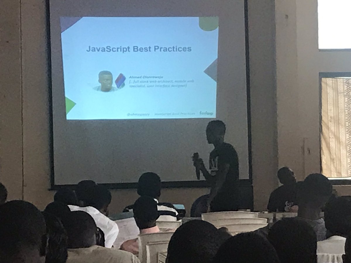 forLoopUnilorin's tweet image. @AhmzyJazzy lecture on JAVASCRIPT BEST PRACTICES 

#forloopunilorin  @forloopCampus  @forLoopNigeria @forloopAfrica @gigalayer