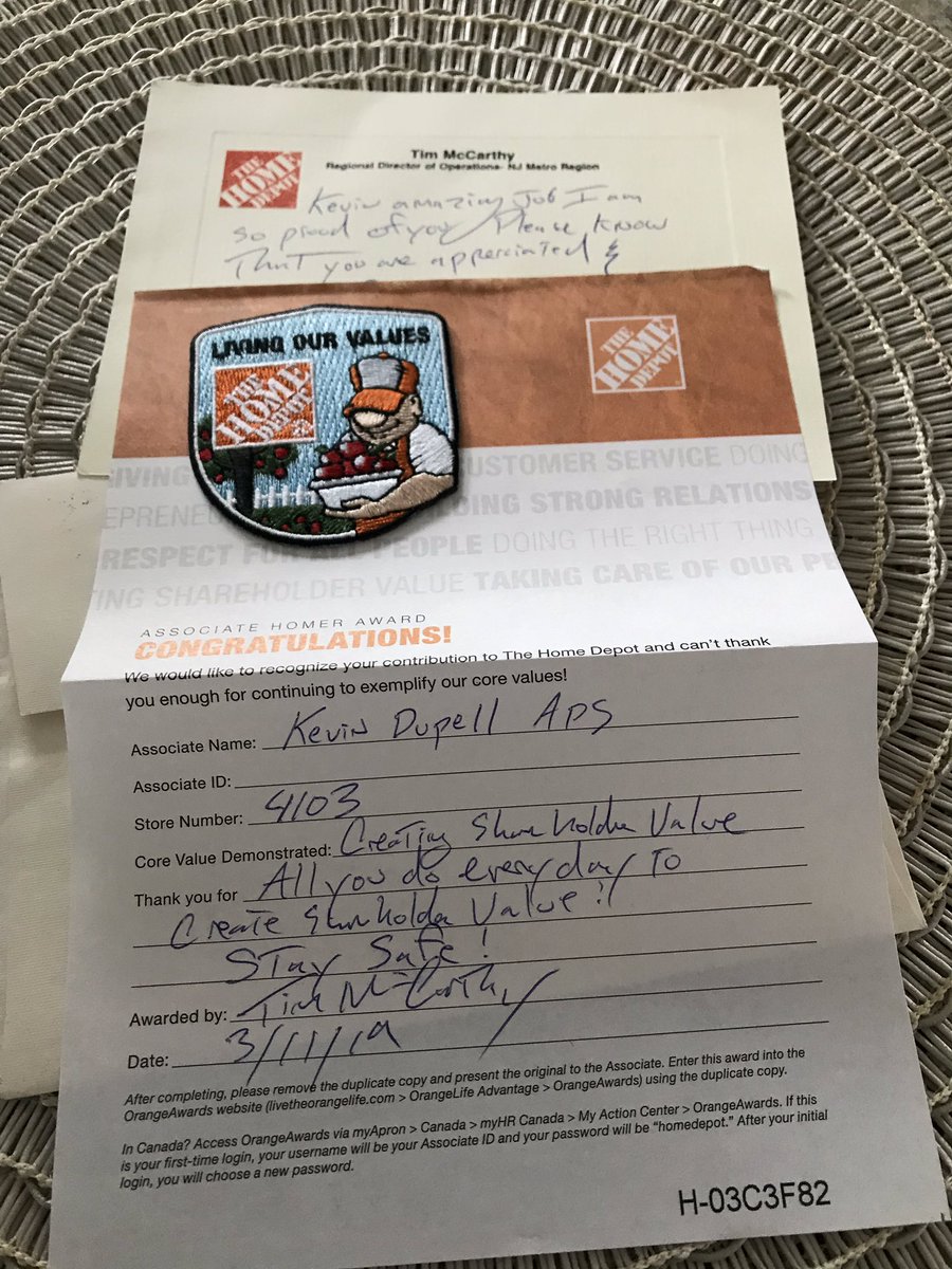 Homer badge and note from RDO <a href="/tmccarthy095/">Tim McCarthy</a> Thank you, #partnerships #sisterstore #teameffort #safetyfirst  <a href="/KeithHarv11/">Keith Harvey</a> @Schnorrbusch03